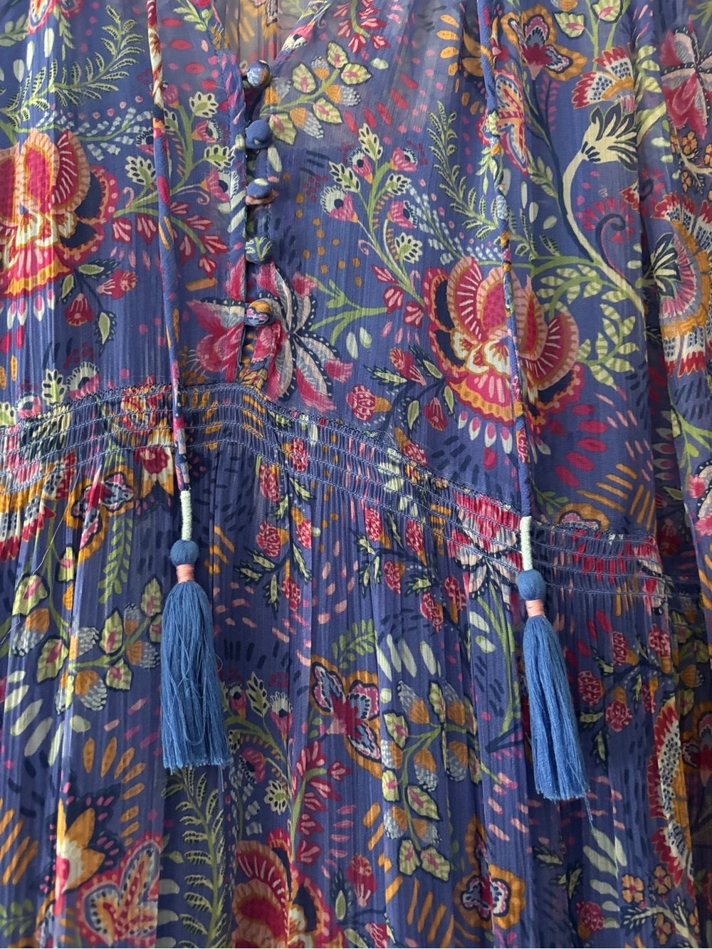 Anthropologie Purple Floral Tiered Maxi Dress - Picture 2 of 8